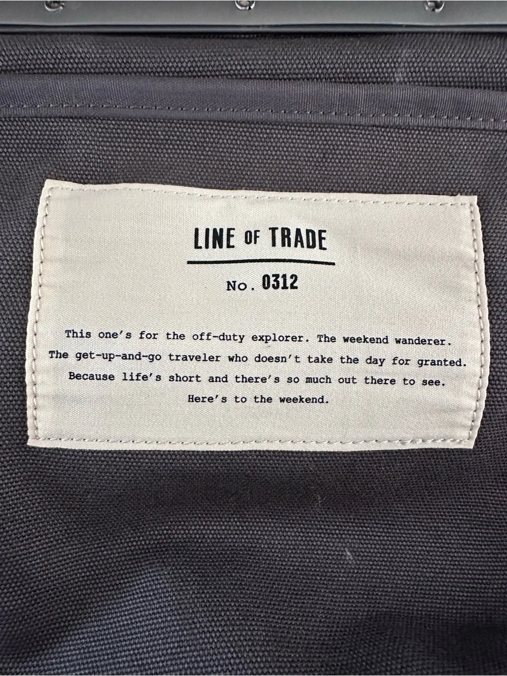 Line of Trade Gray Canvas Weekender Bag